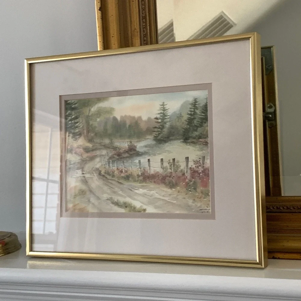 Owen Wexler‎ Winding Road Framed Landscape Lithograph Impressionist Nature Scene